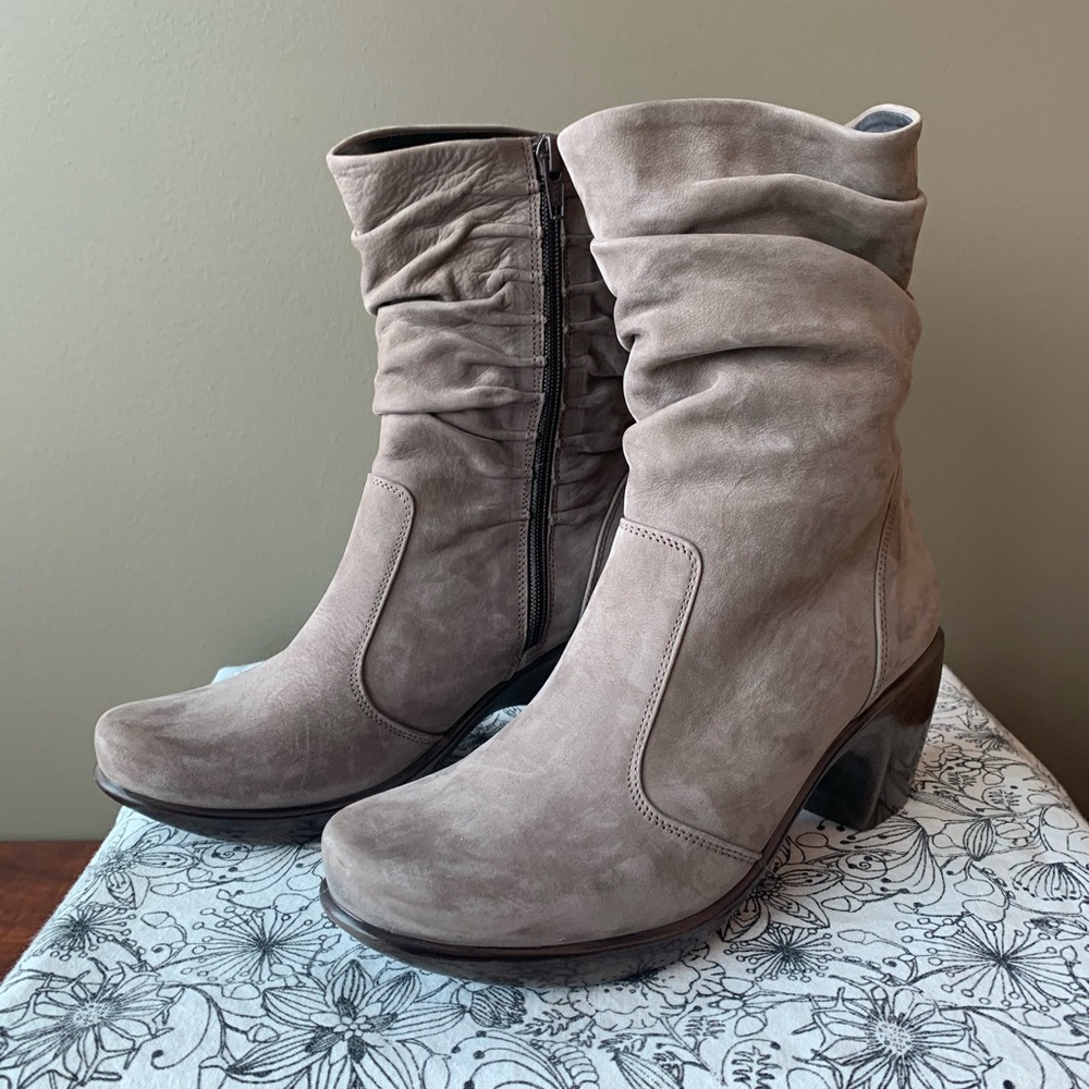 Naot Taupe Suede Ankle Boots
